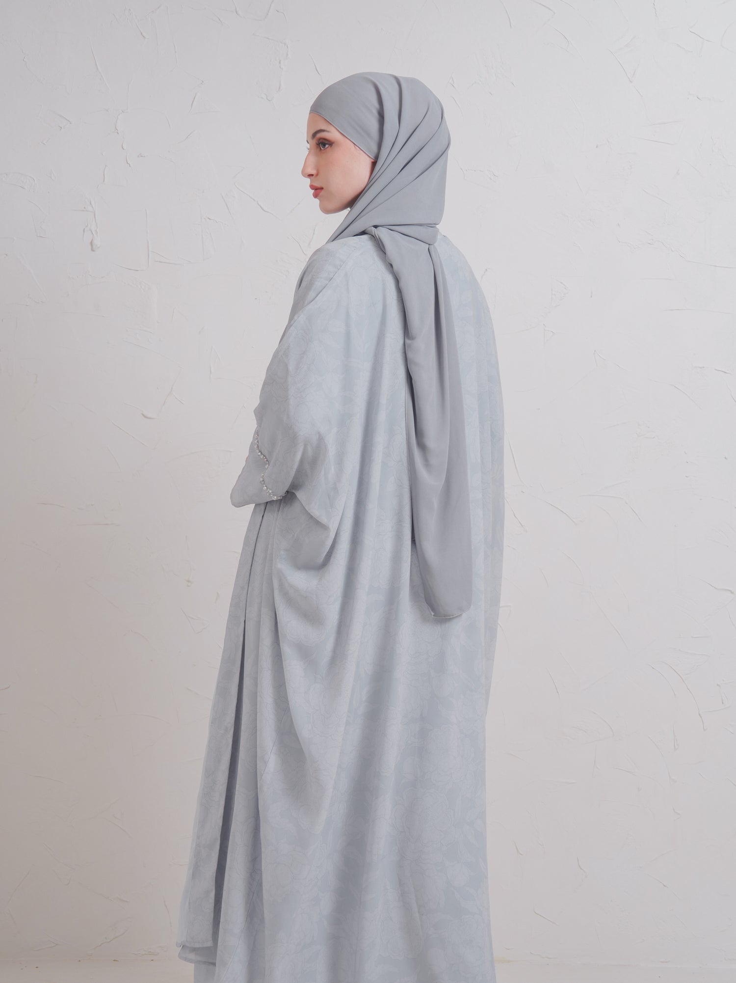 Amani Abaya Set Light Gray