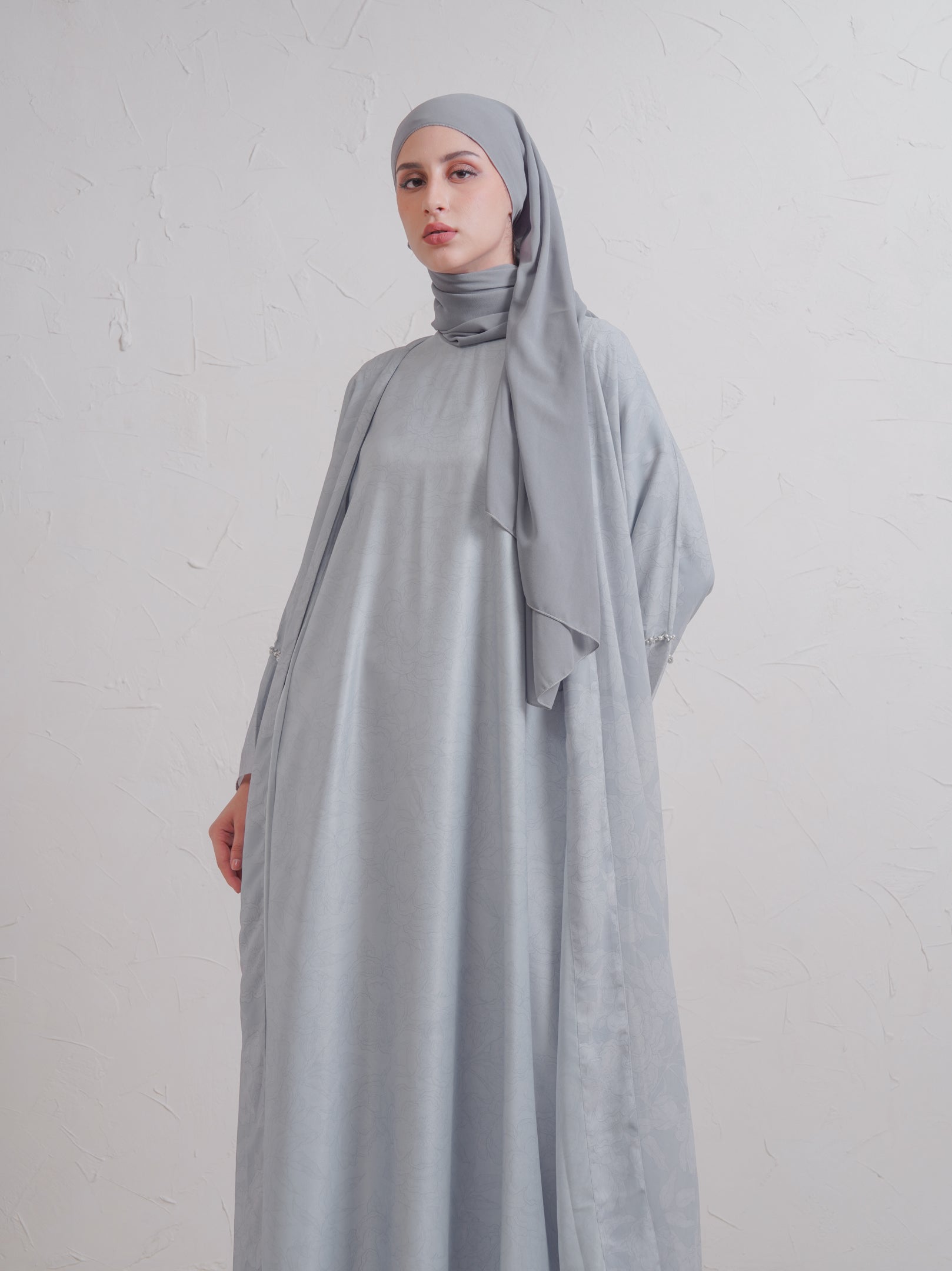 Amani Abaya Set Light Gray