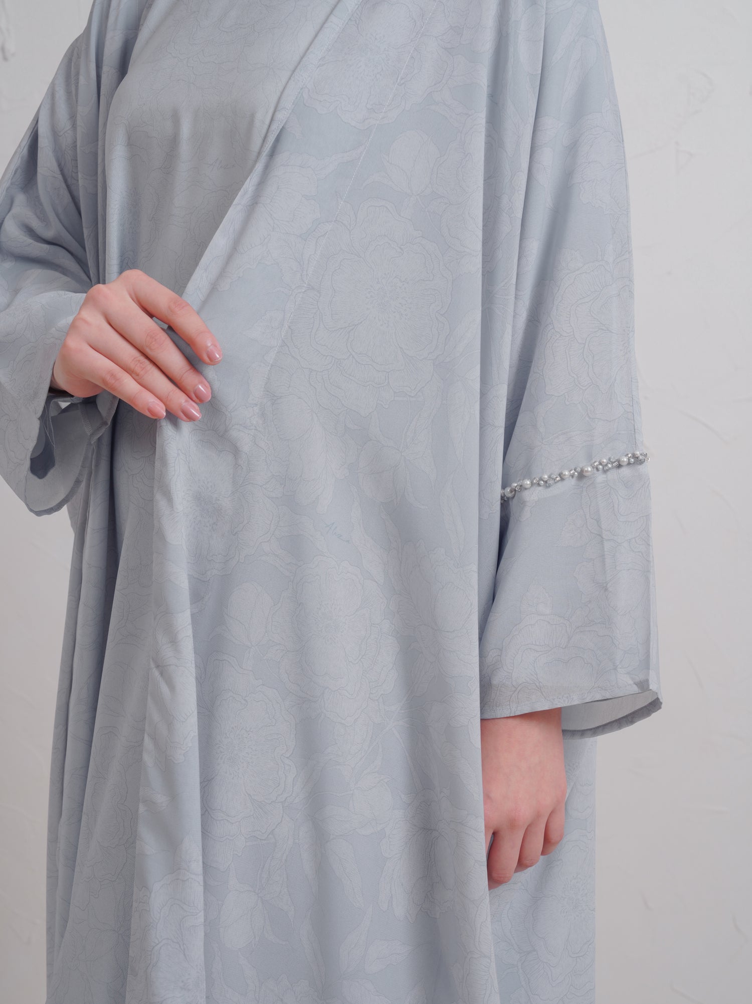 Amani Abaya Set Light Gray