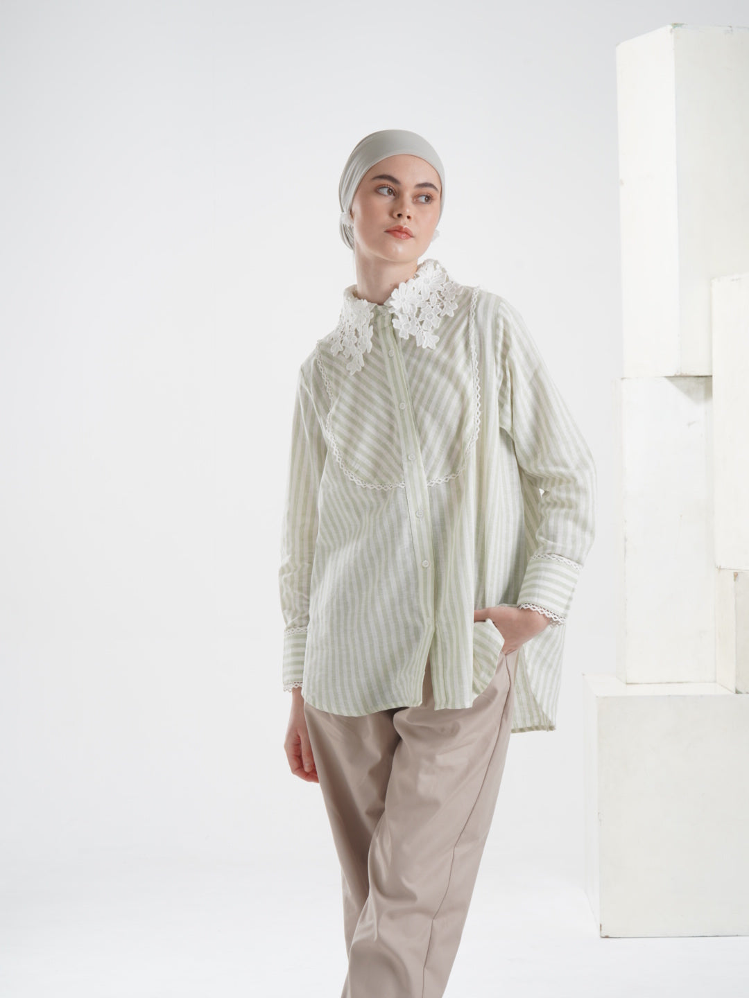 Syaline Shirt Pale Green